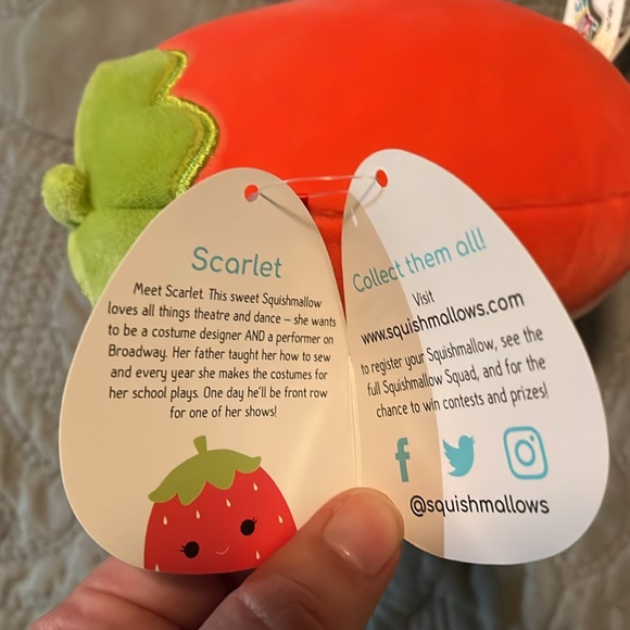 Squishmallows 5.5 inch “Scarlet” Plush Strawberry Toy - Picture 6 of 6